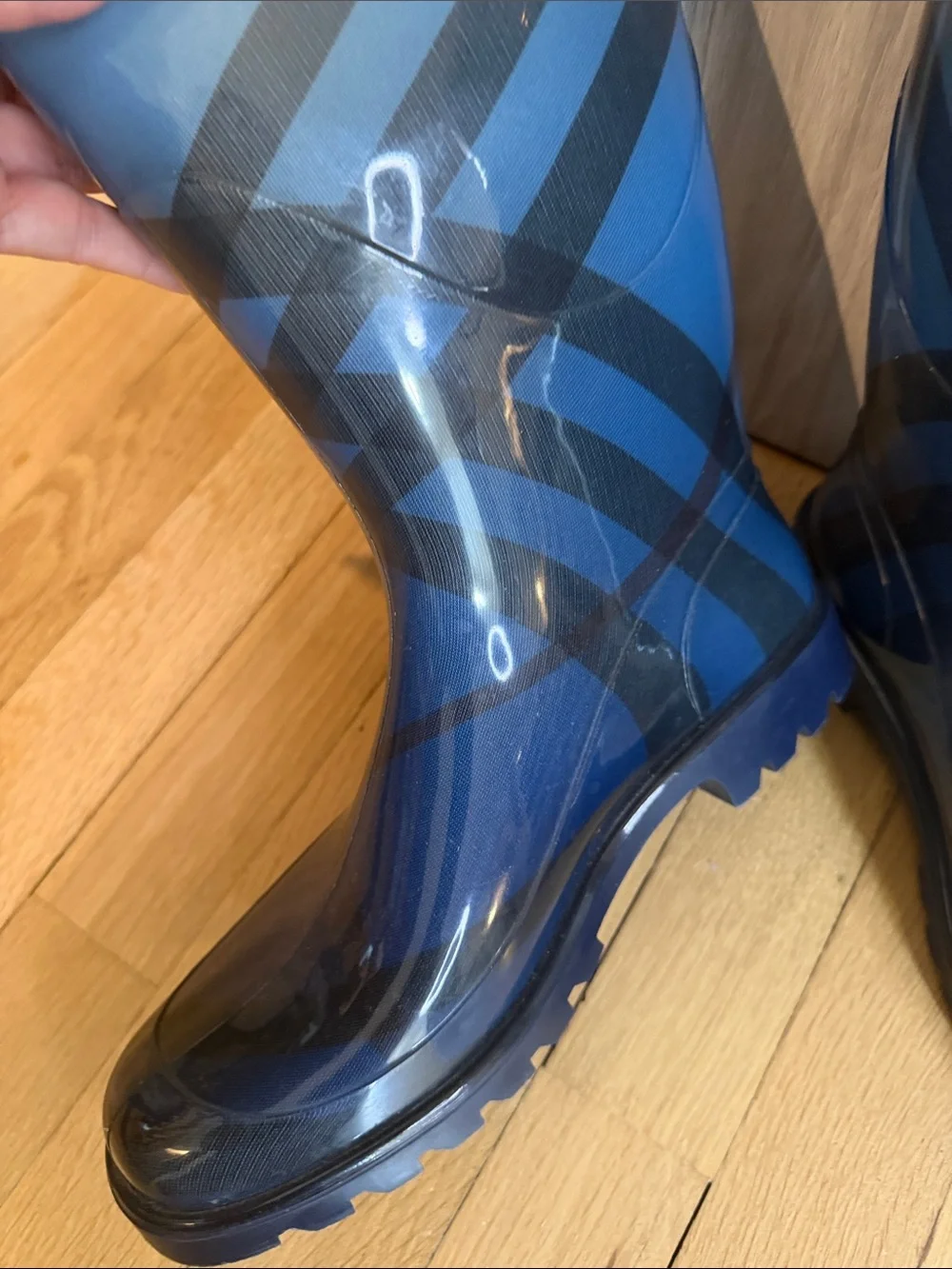 Burberry Blue Nova Check Rain Boots
